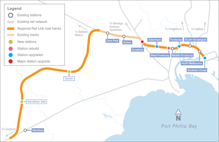 Map of the Regional Rail Link project - image from www.regionalraillink.vic.gov.au