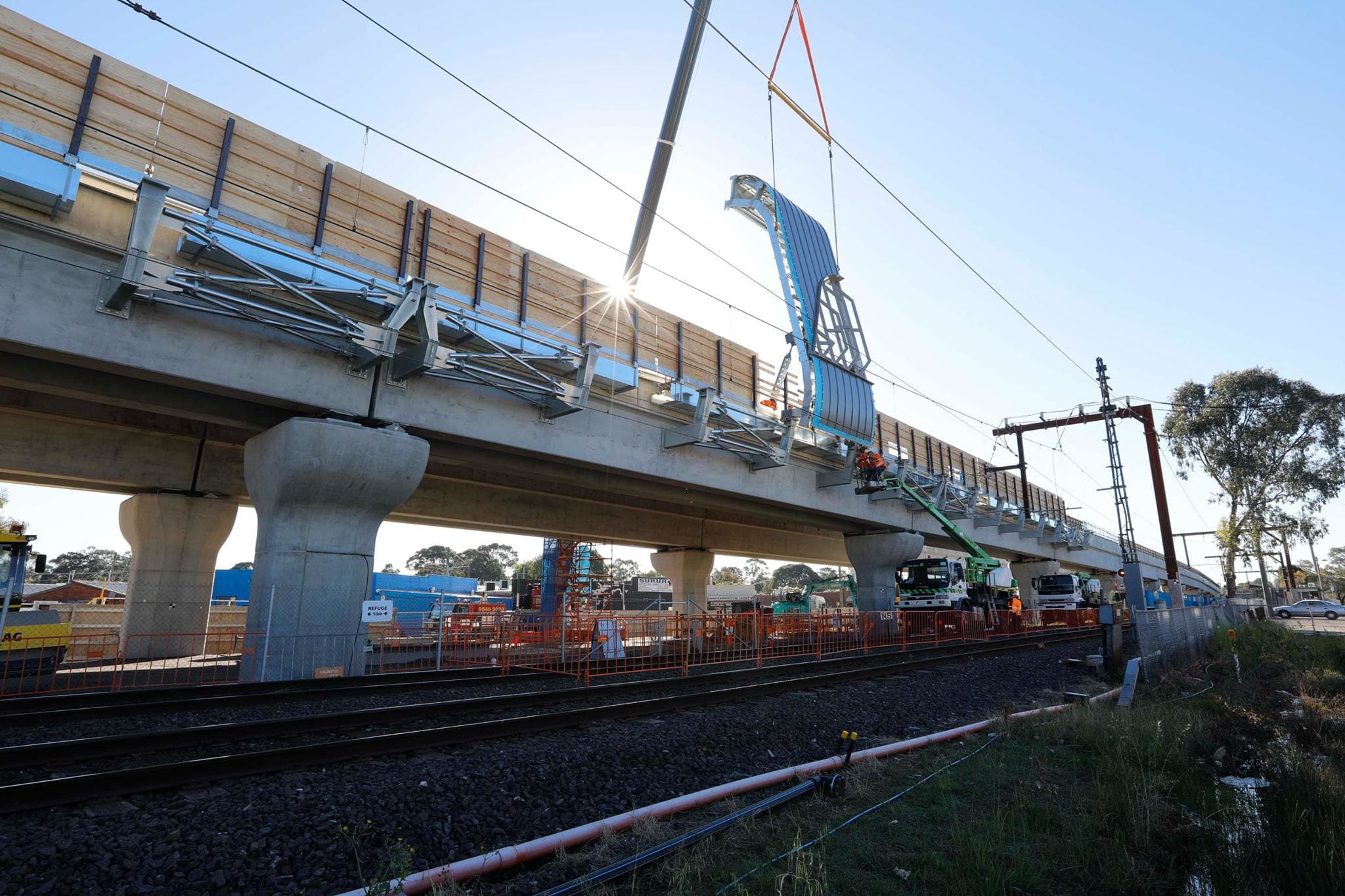 New station canopy and escalators appear at Noble Park