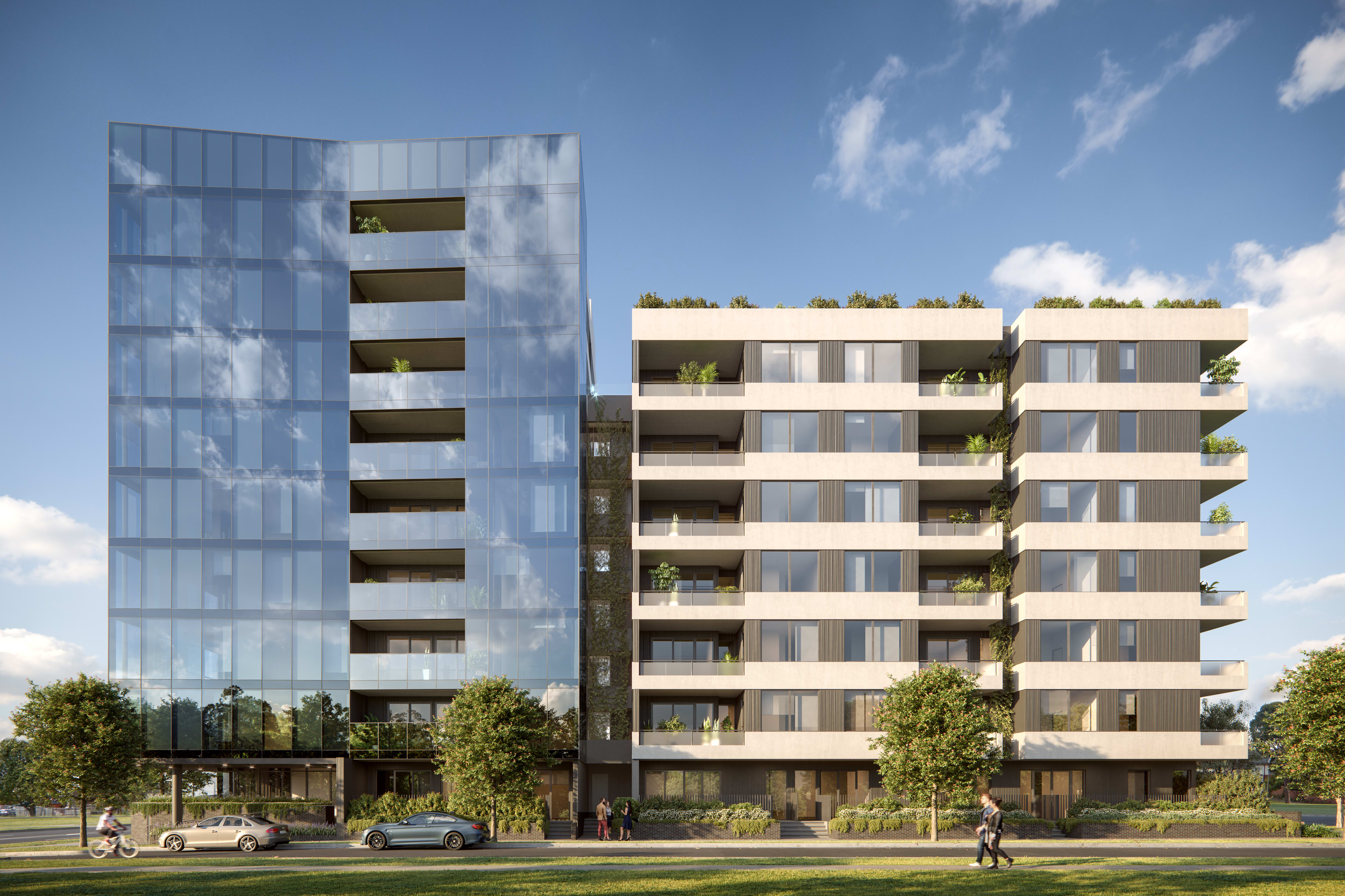 The vibrant Jackson Green community welcomes Huntington Apartments in Clayton South