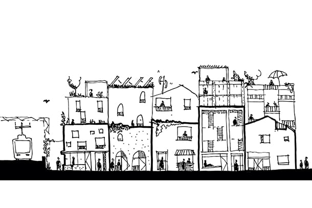 An early glimpse of Nightingale Village's first buildings