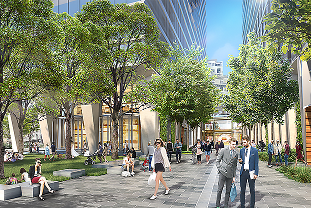 “Unlike anything else in the grid” – Collins Arch public space and a building without roofs