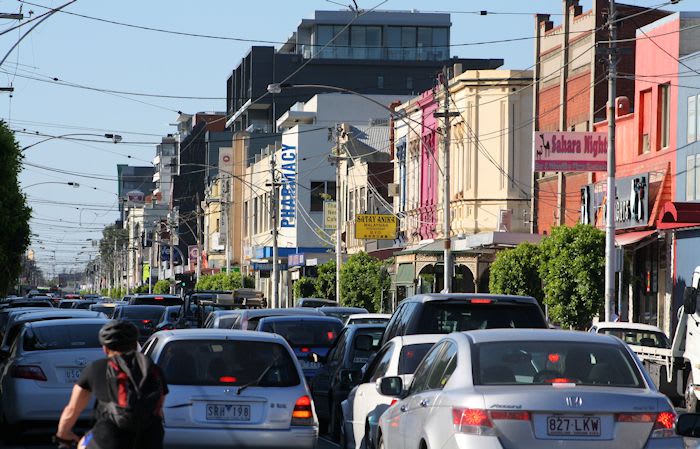 Old and new collide on Lygon Street