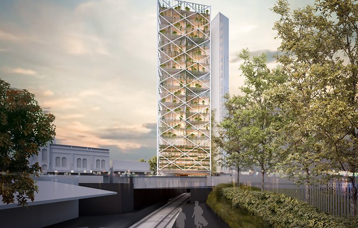 SMA Projects reveals Australia's first above rail line residential building