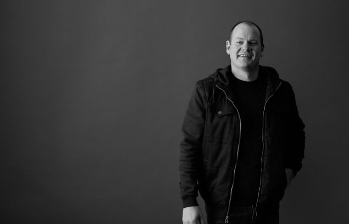 Monochrome portrait of Cam McLellan
