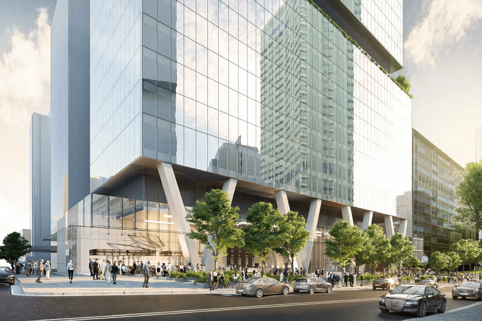 Victoria Cross over station development concept application on exhibition