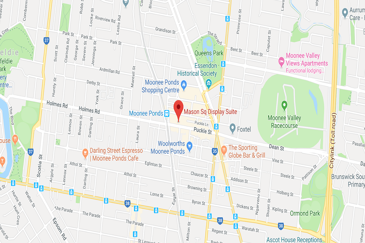 Location of Mason Square at 122a Puckle Street, Moonee Ponds. Image by Google Maps.