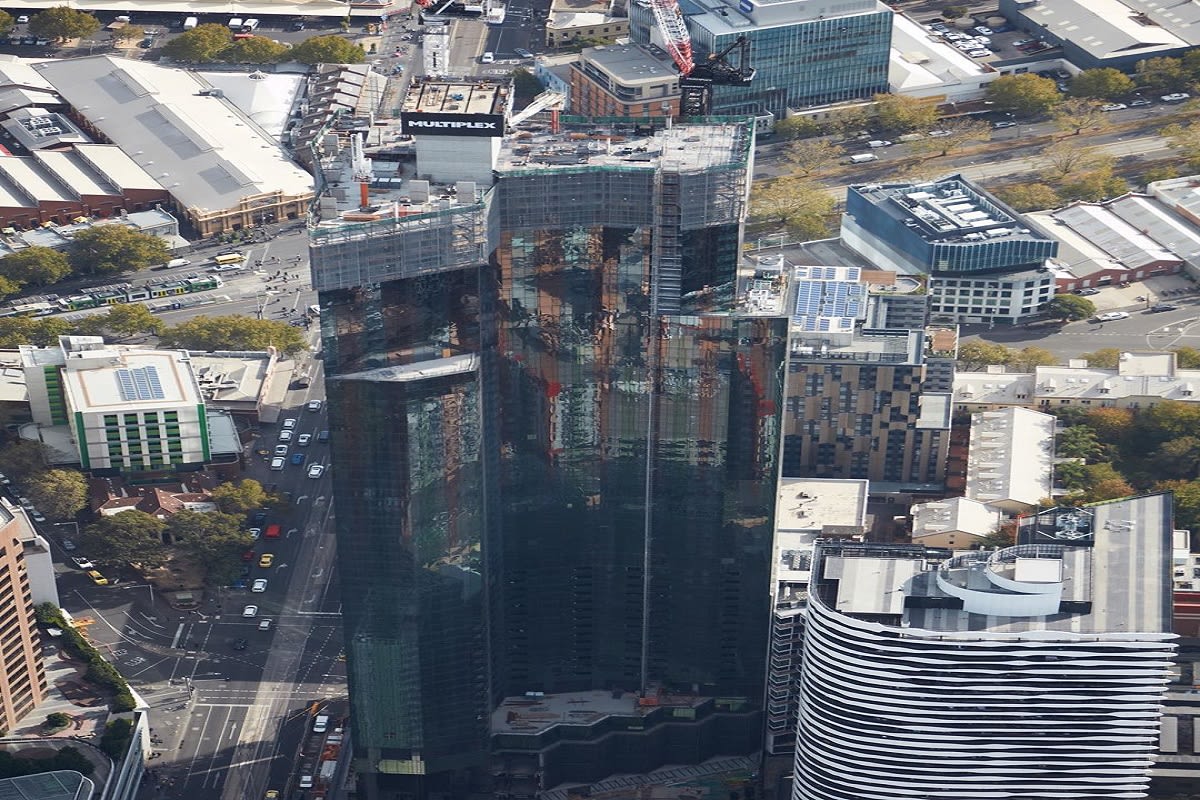 Aerial photo of Swanston Central as it races to the sky. Image by Multiplexconstruction-au Instagram.