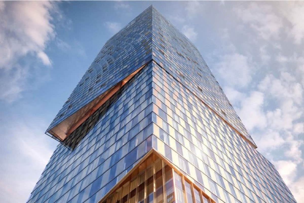A render of the soaring tower in Parramatta.
