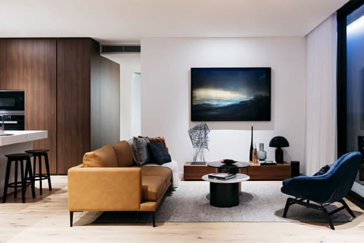 Rendering of an apartment within the tower.