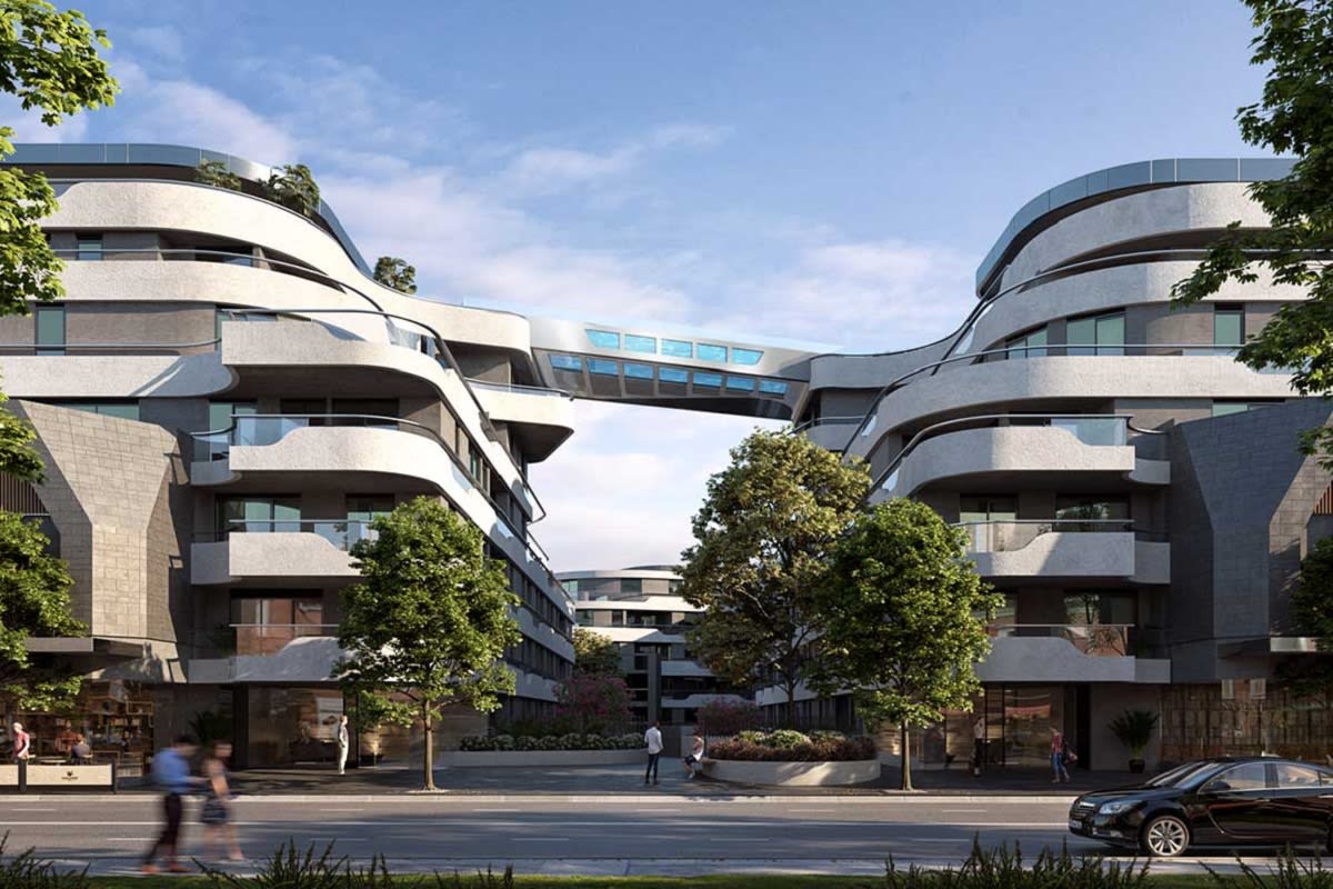Rendering of Hawthorn Park connected via Sky Pool. Image by hawthornpark.com