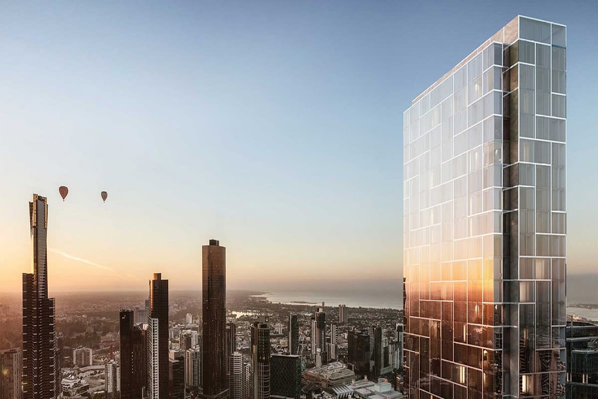 Exterior rendering of Collins House. Image Credit: collinshousemelbourne.com