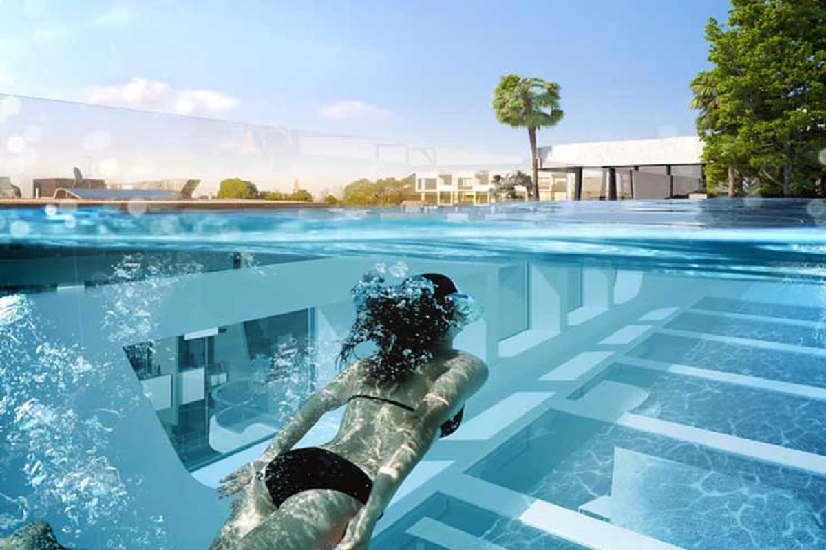 Rendering of the sky bridge pool.