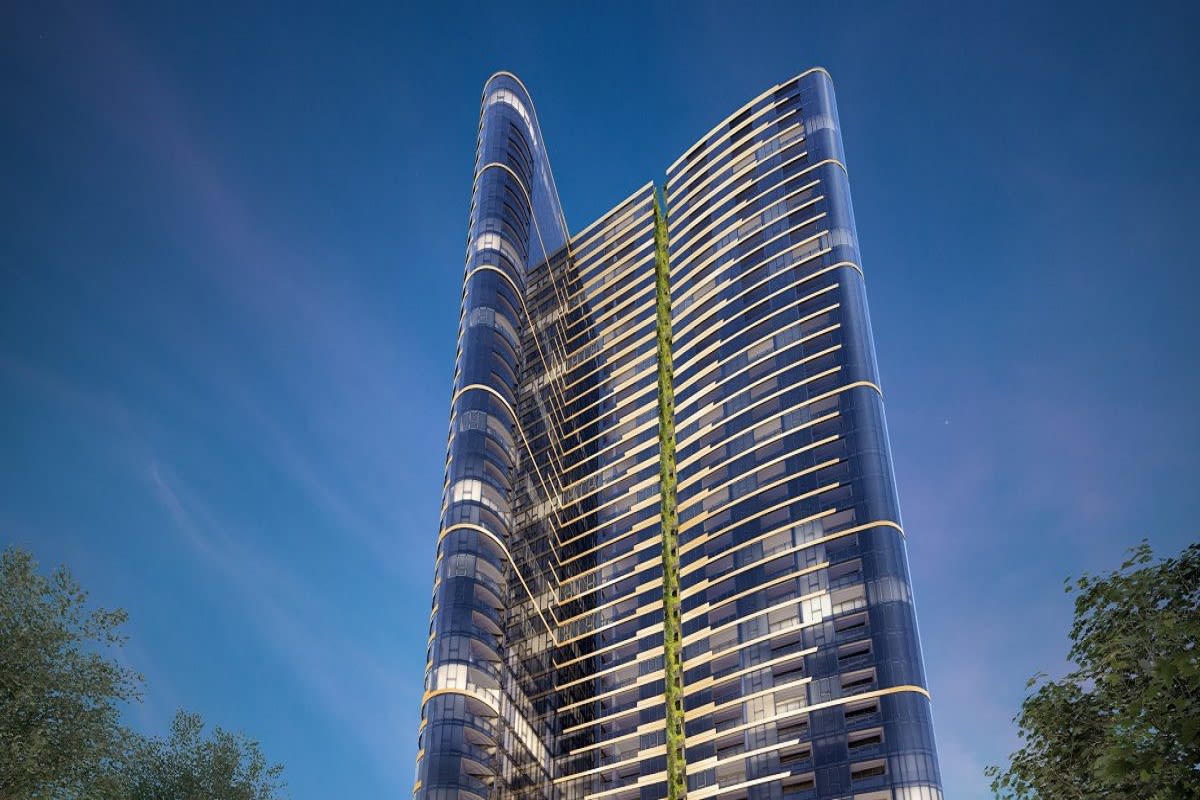 Rendering of the East Tower now under construction.