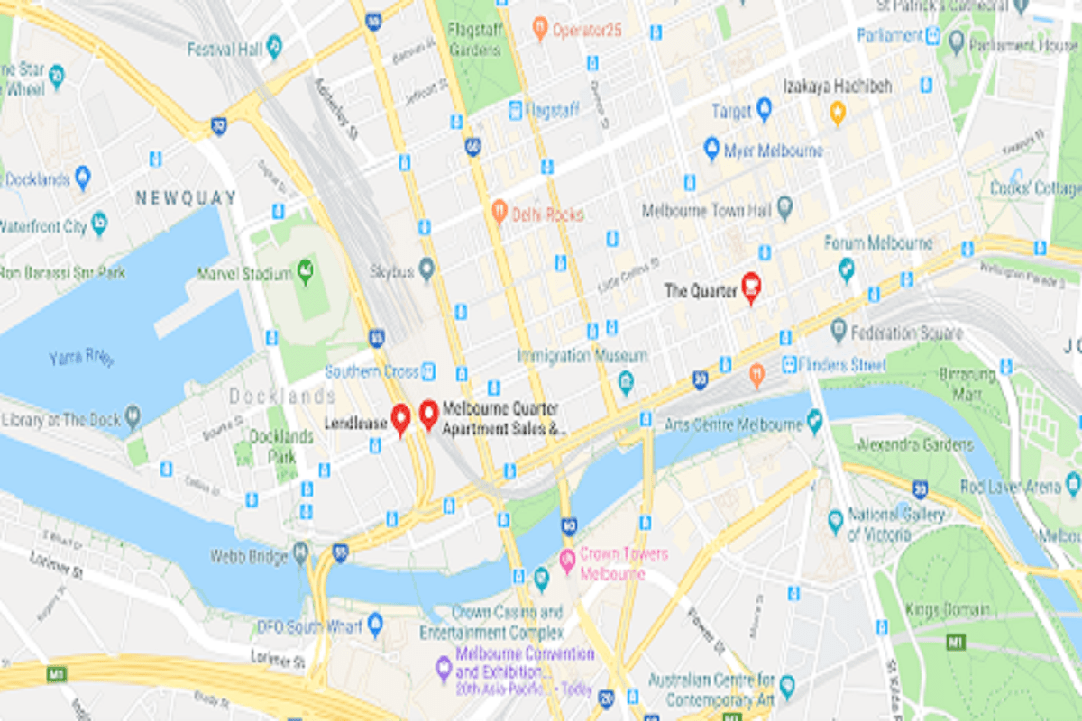 Melbourne Quarter’s location at 691 Collins Street.