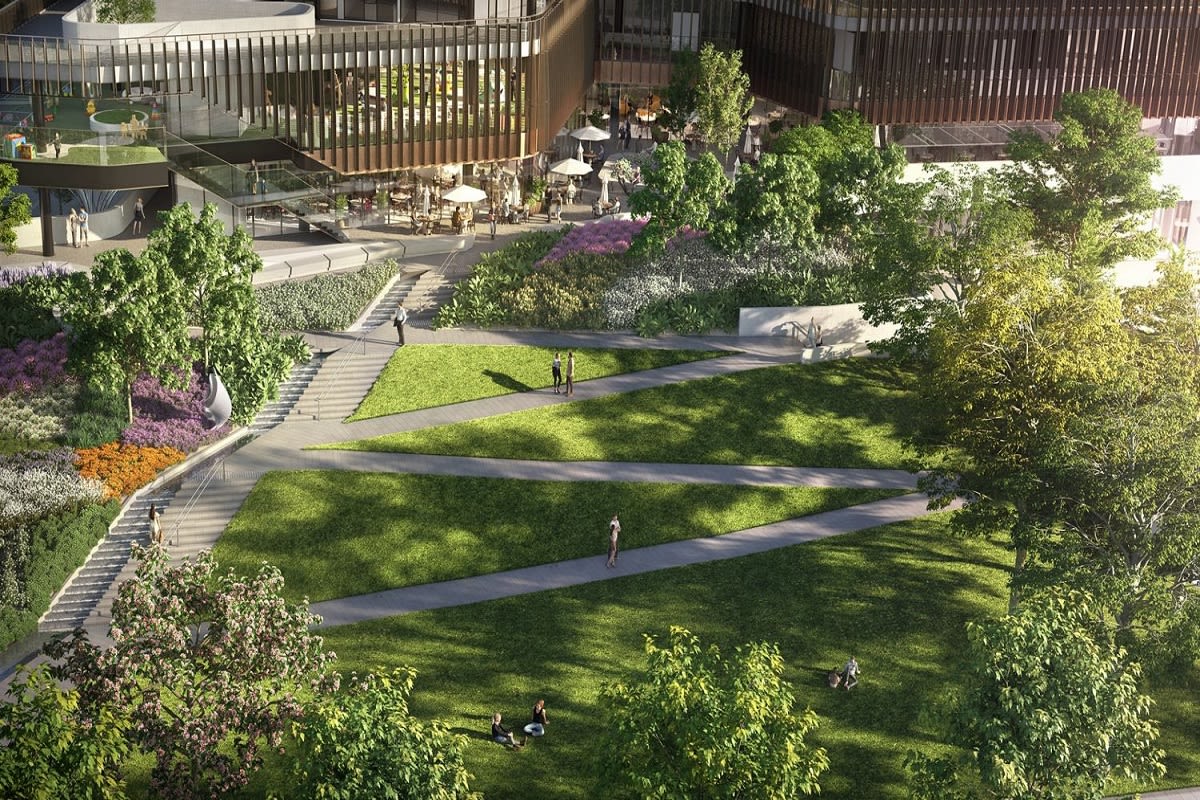 Melbourne Square’s public park.