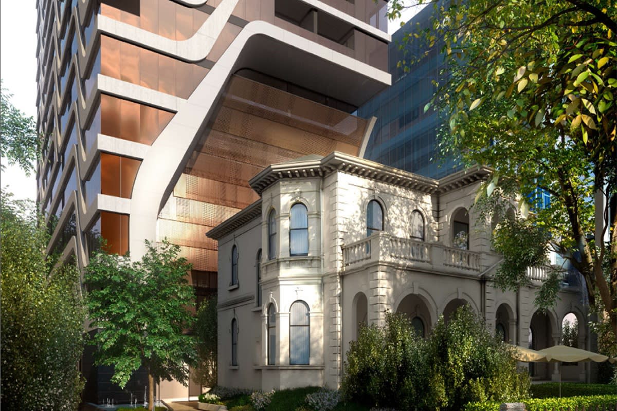 Rendering of the building incorporating the heritage structure.