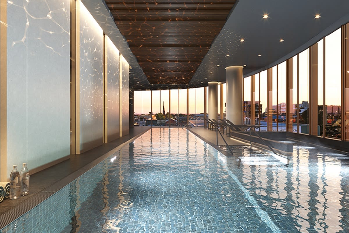 Sky pool at Rise apartments. Image by Caydon
