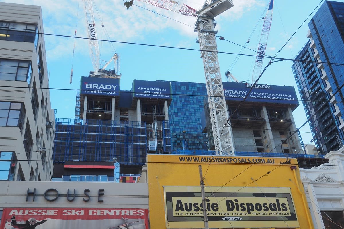 Up to date image of 380 Melbourne in construction phase. Image Credit: Skyscrapercity.com