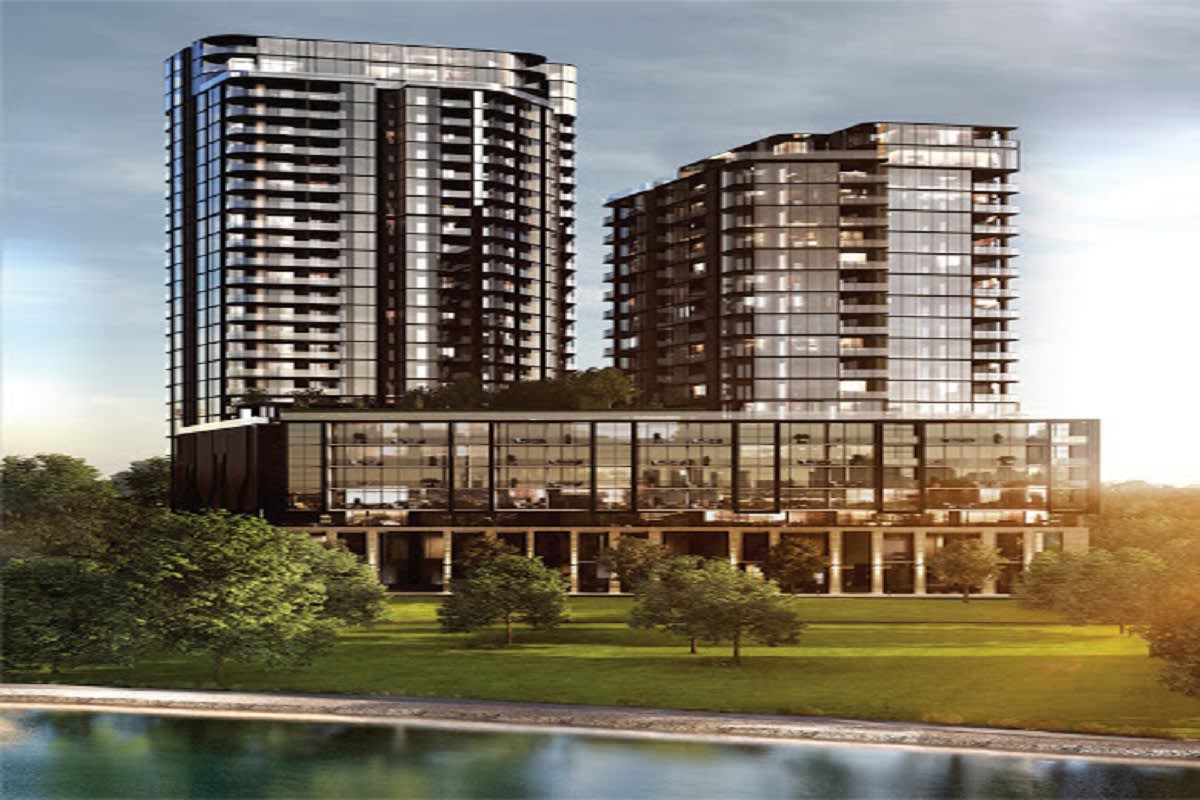 Rendering of the two main River One towers.
