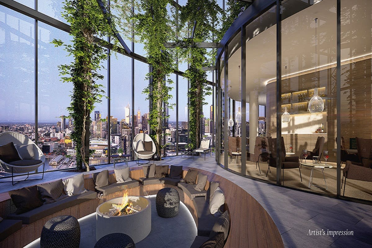Artist impression of the sky garden and lounge.