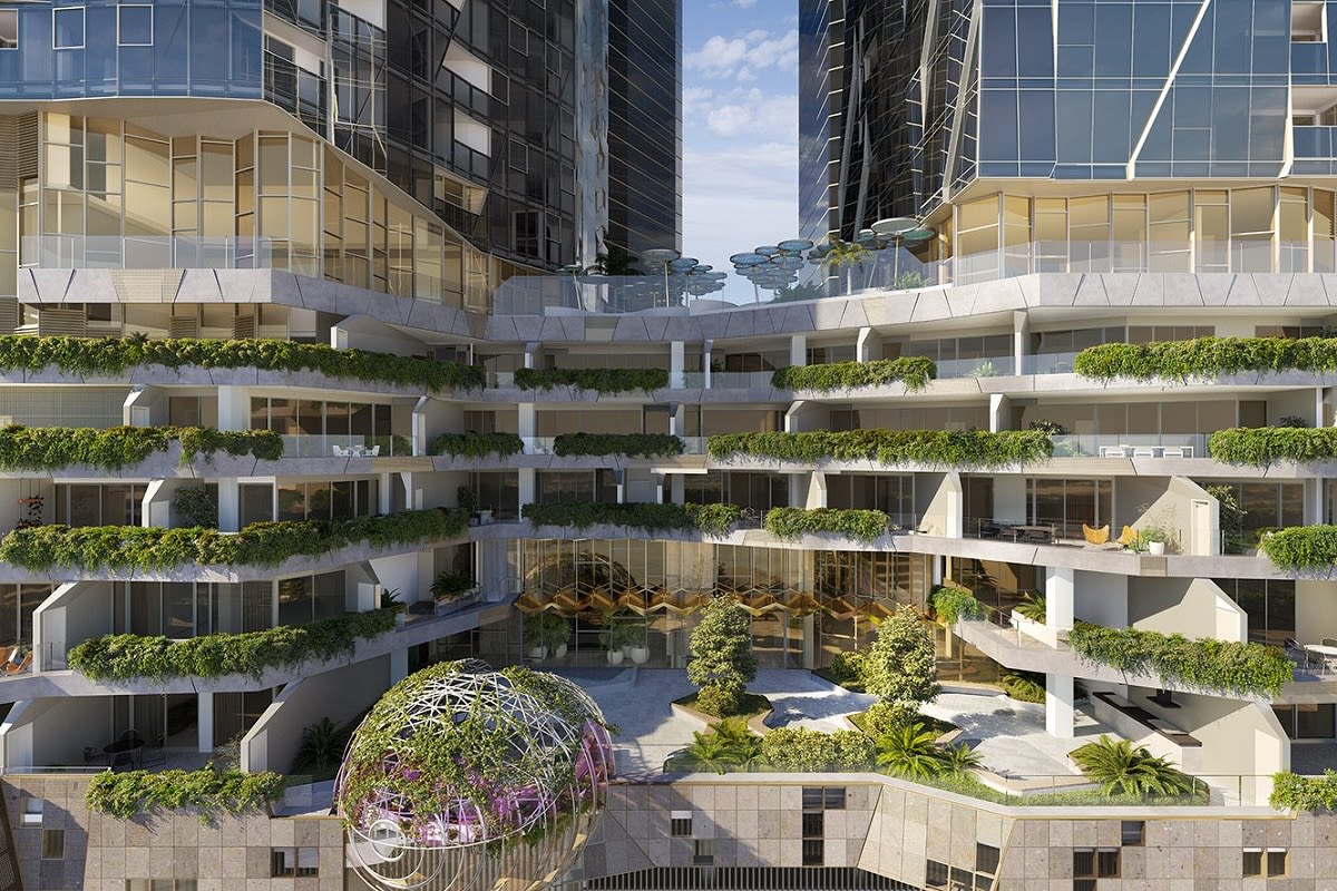 Rendering of the sky home terraces.