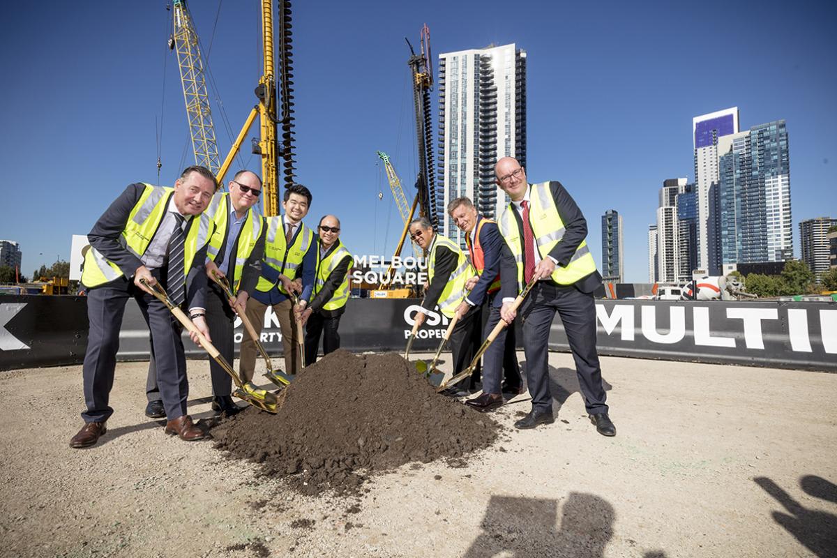 Soil turns on Stage 1 of Melbourne Square as piling nears completion Soil turns on Stage 1 of Melbourne Square as piling nears completion
