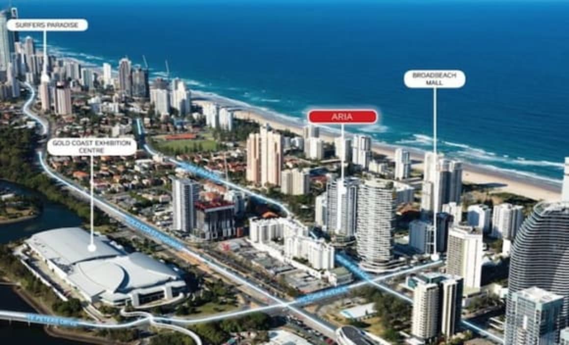 Aria Retail Complex at Broadbeach to sell