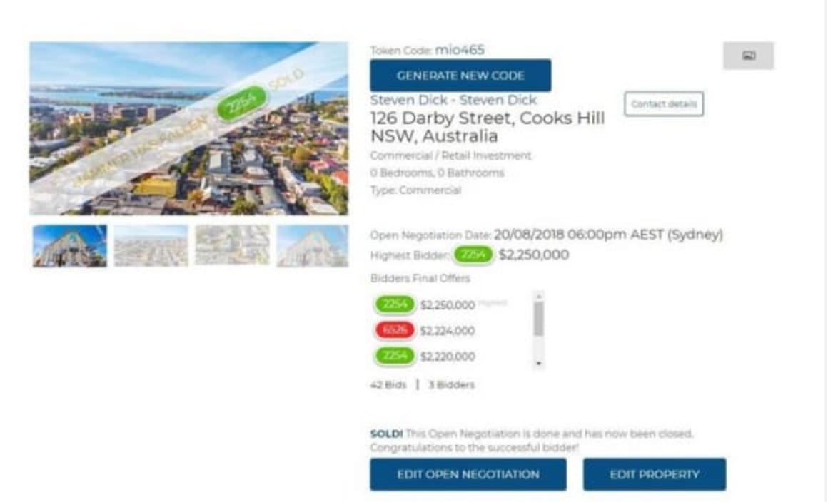 Newcastle retail property sold via online auction