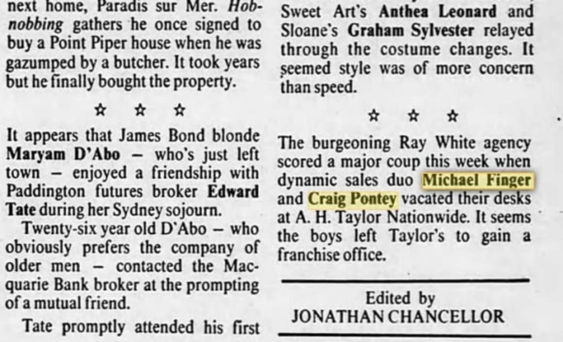 Ray White Double Bay founders Craig Pontey and Michael Finger sell out to Elliott Placks