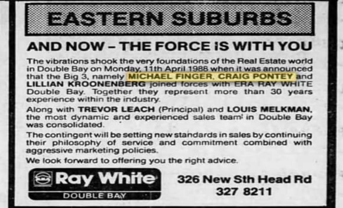 Ray White Double Bay founders Craig Pontey and Michael Finger sell out to Elliott Placks