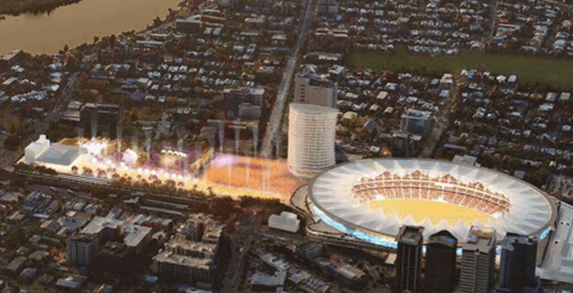 Dual Woolloongabba apartment towers, Nuage, lodged as Sarazin plan for 2032 Brisbane Olympics