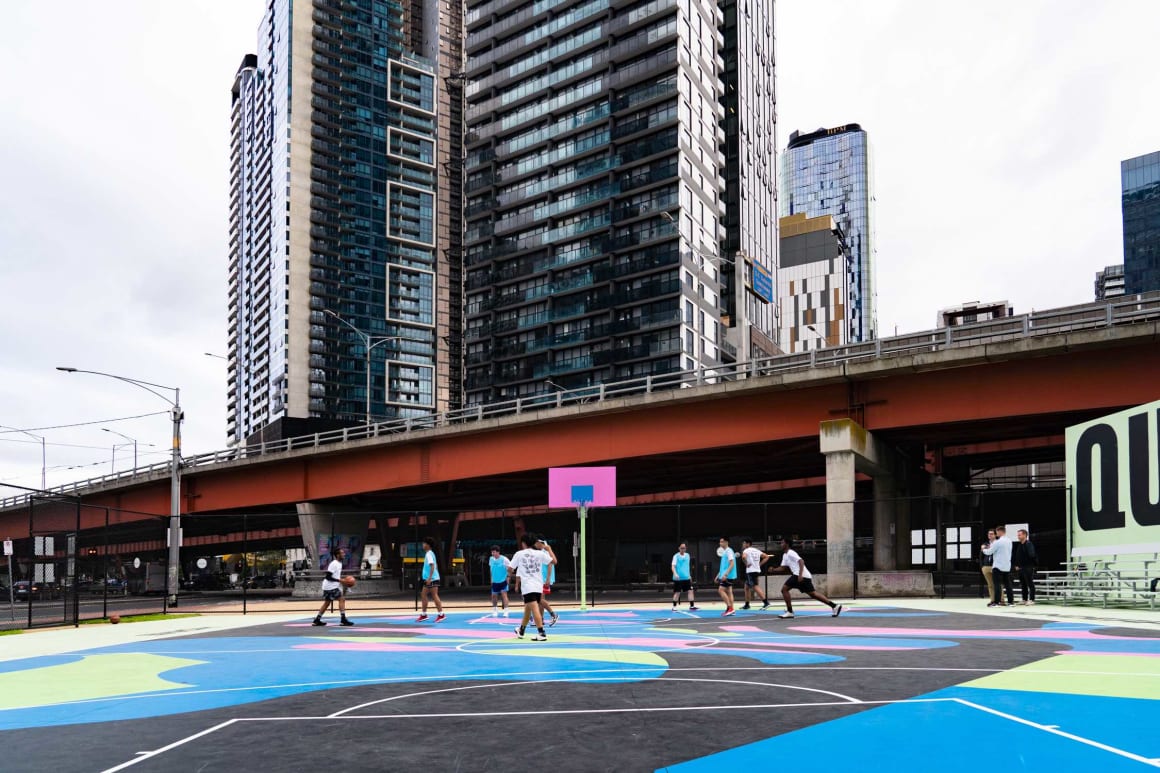 The future is in your court: Reko Rennie installs public art piece at residential Southbank project 