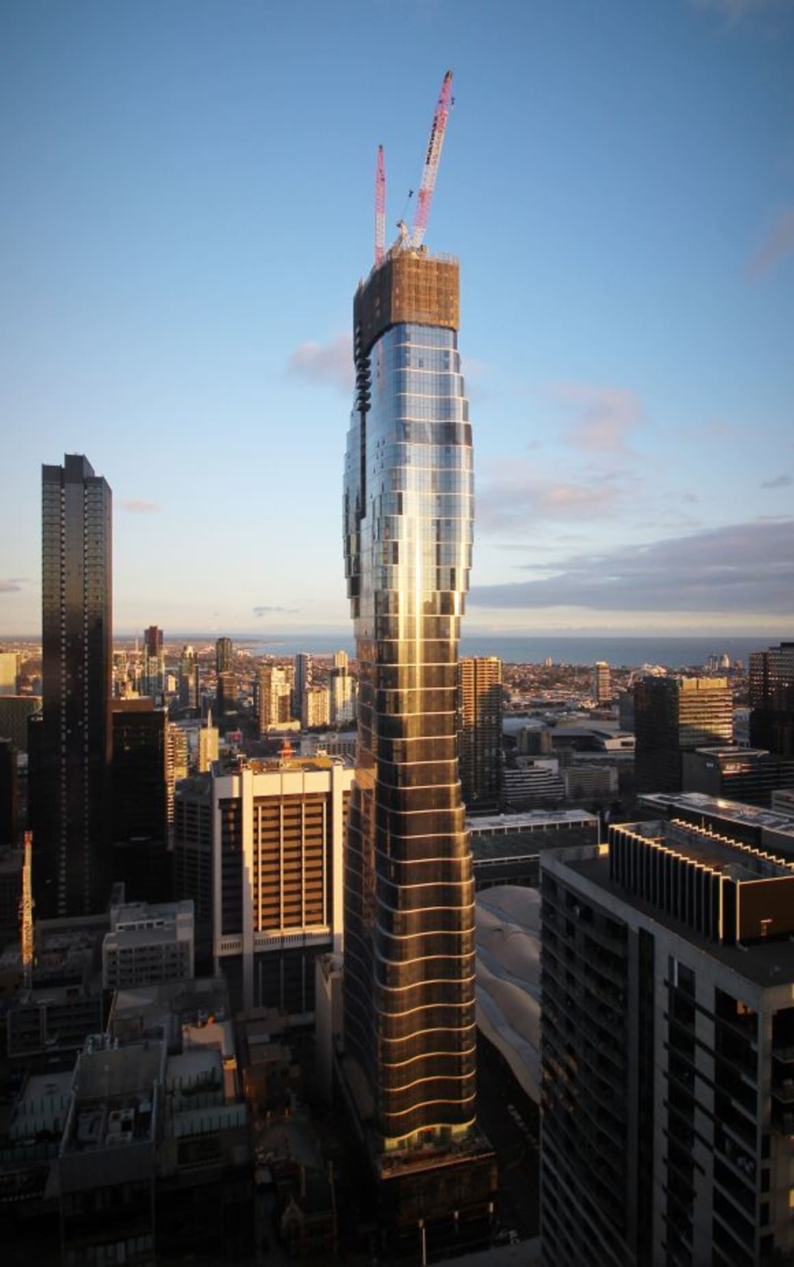 Melbourne skyscraper inspired by a Beyoncé music video tops out at 246 metres
