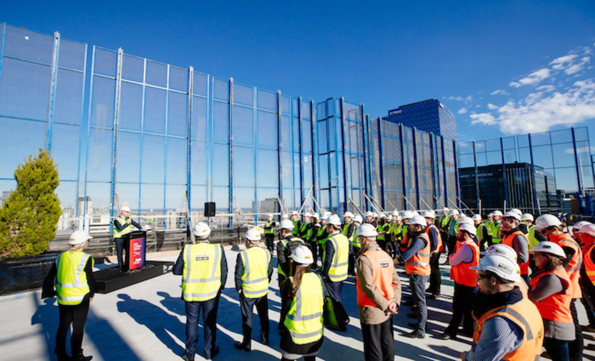 Topping Off at Mirvac's office Docklands development