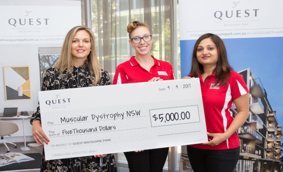 Quest Macquarie Park donates $5,000 to Muscular Dystrophy NSW