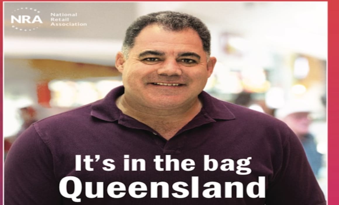 Queensland rugby legend Mal Meninga joins retailers to fight toxic bag pollution