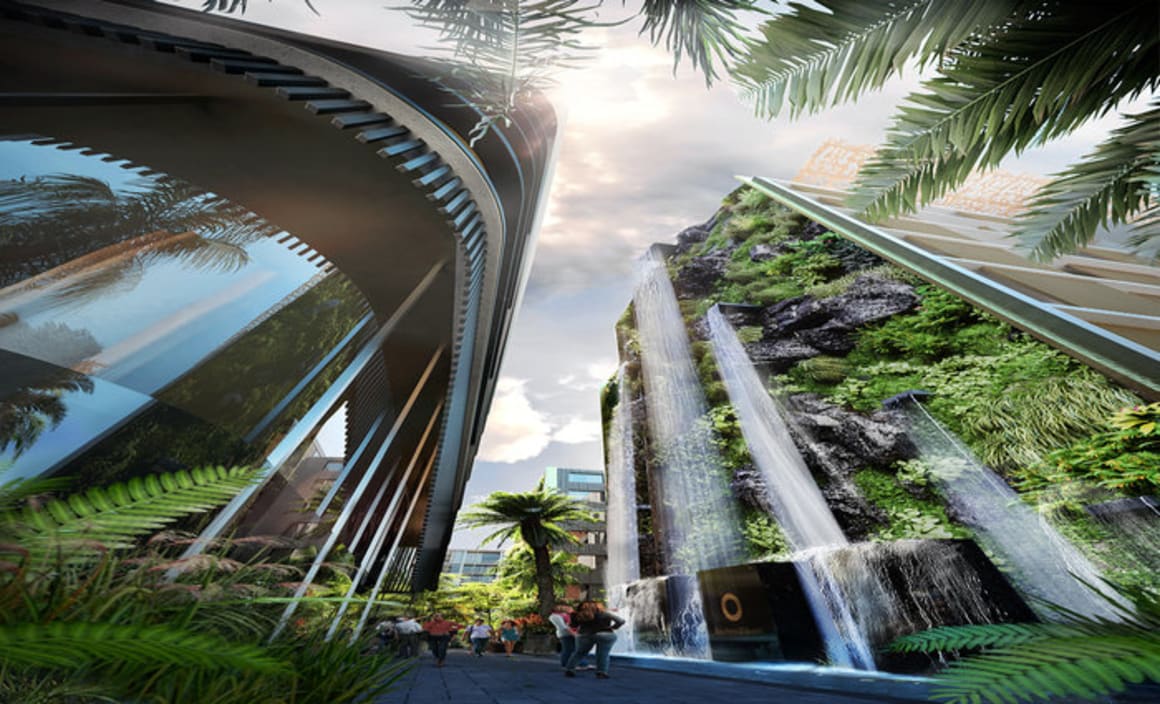 Crown Group reveals Australia's tallest man made waterfall in Waterloo project