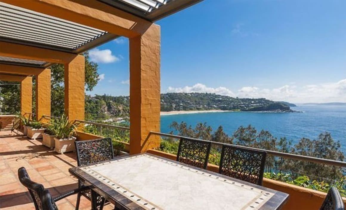 Former Lady (Susan) Renouf's pink palace home listed at Whale Beach