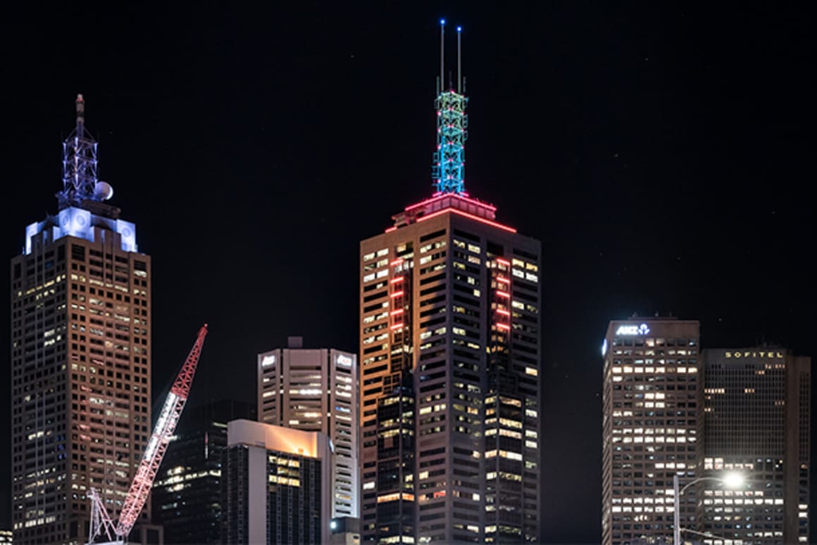 Lighting 101: A Collins Street landmark lights up the Melbourne skyline