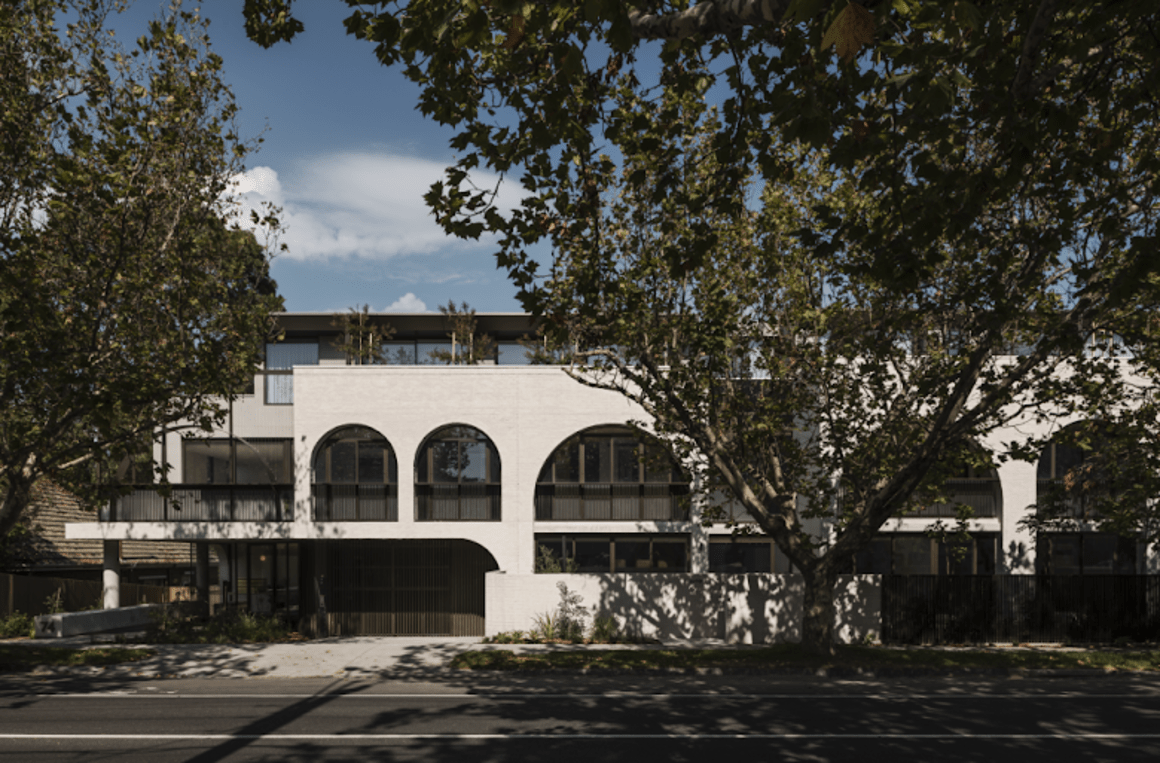 The curved new entry to Brighton: Samuel Property complete Willow apartments