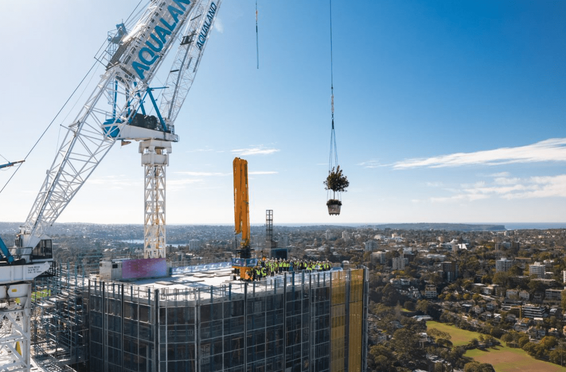 Aqualand top out $1 billion AURA by Aqualand in North Sydney