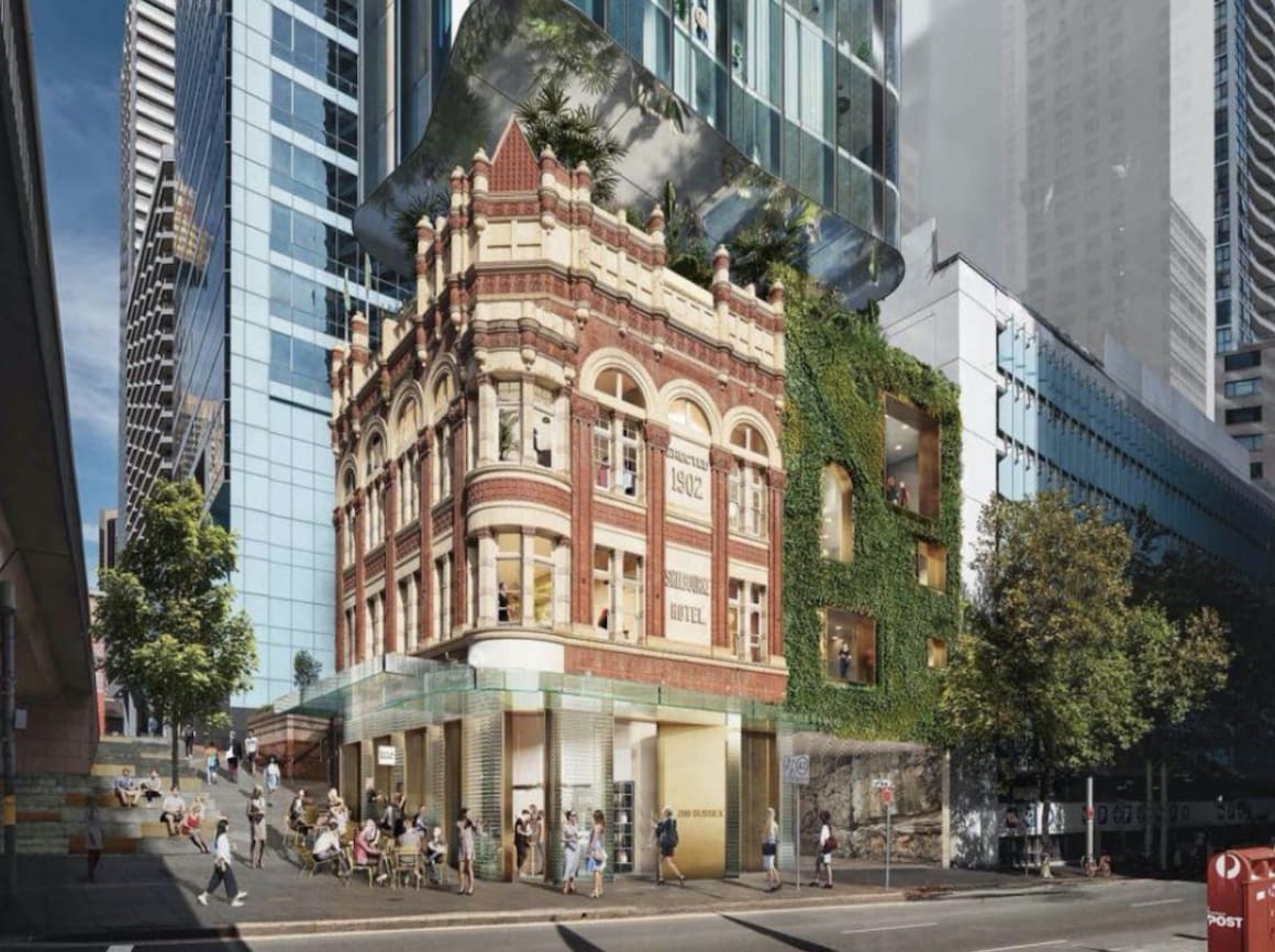 Sydney's Shelbourne Hotel gets concept plan for mixed-use apartment, retail and commercial tower