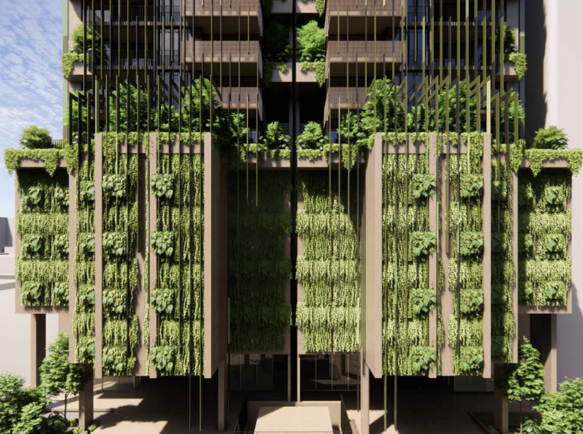 Twin green towers proposed for Manning Street, South Brisbane site beside Skyneedle