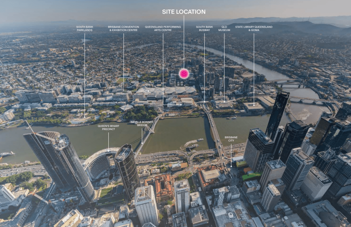 Twin green towers proposed for Manning Street, South Brisbane site beside Skyneedle
