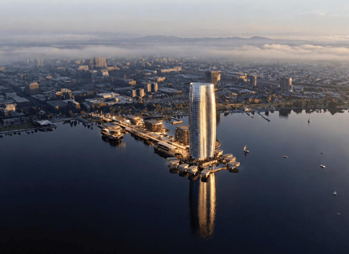GURNER unveils $1.75 billion Geelong waterfront redevelopment with 34-storey tower and overwater villas