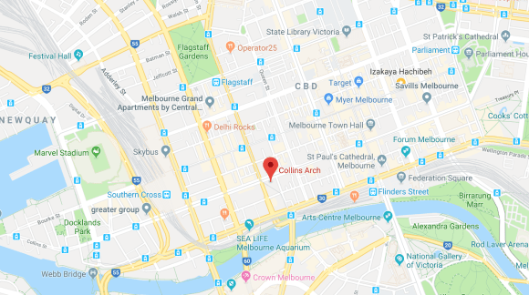 Location of Collins Arch. Image by Google Maps. Collins Arch location