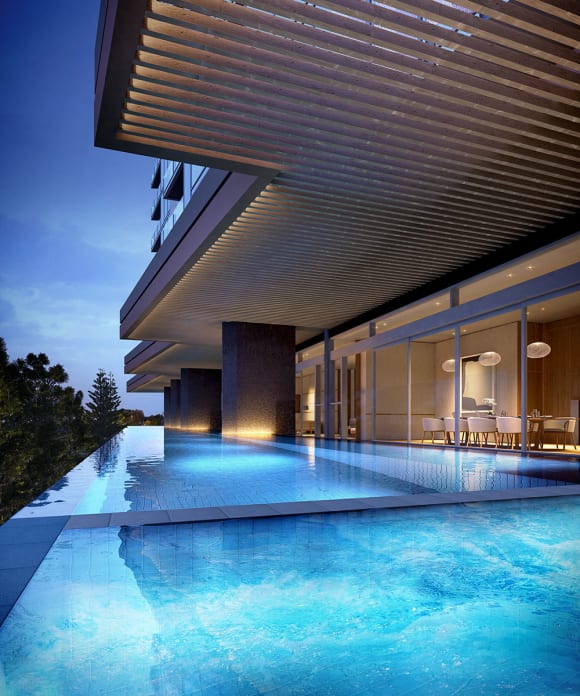 Signature Broadbeach's infinity edge pool. Image: Supplied Construction set to commence on Little Projects' Signature in coming weeks