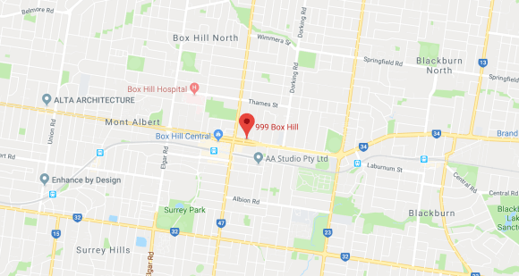 Location of 999 Box Hill on Whitehorse Road. Image by Google Maps. Location of 999 Box Hill on Whitehorse Road. Image by Google Maps.