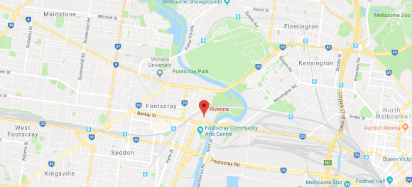Location at 22, Hopkins Street Footscray. Image by Google Maps. Riverina location