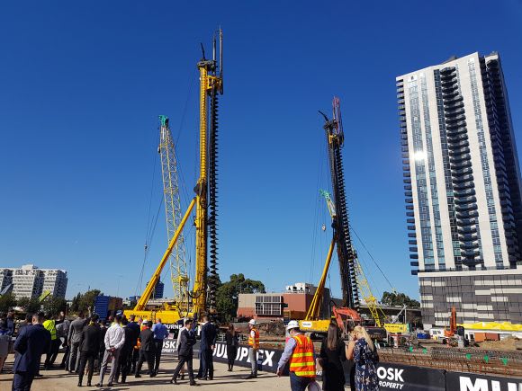 Piling nears completion as construction proper is set to get underway. Soil turns on Stage 1 of Melbourne Square as piling nears completion